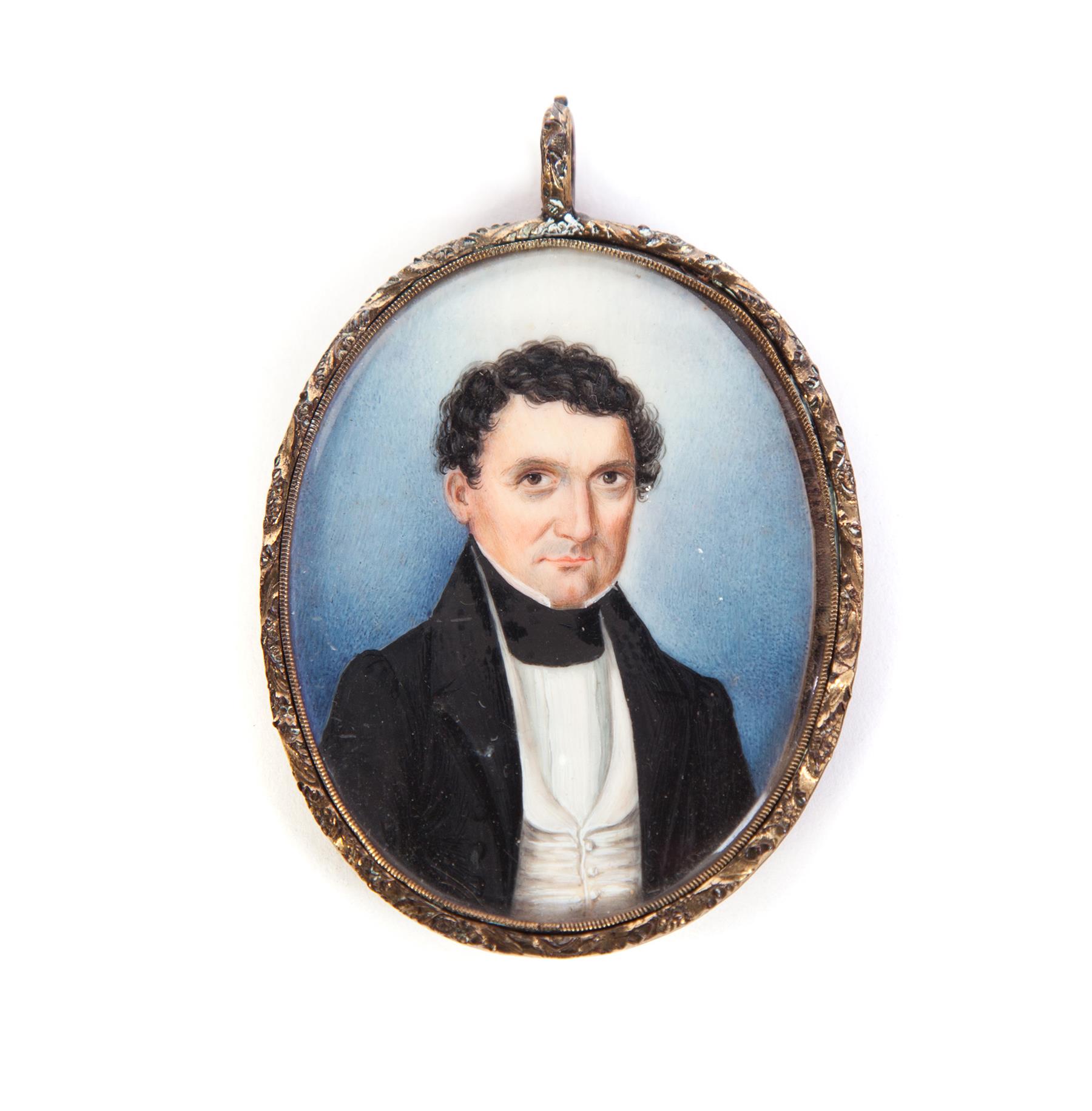 Appraisal: MINIATURE PORTRAIT OF A MAN Probably American nd quarter- th