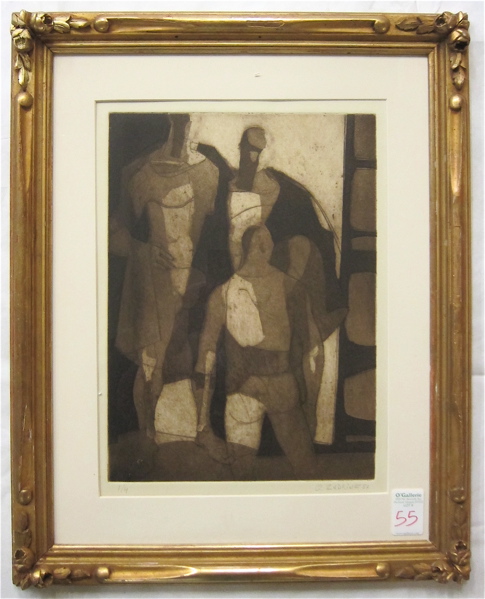 Appraisal: OSSIP ZADKINE ETCHING AND AQUATINT New York France - Three