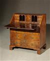 Appraisal: George II Ebonized and Satinwood Inlaid Figured Walnut Slant-Front Bureau