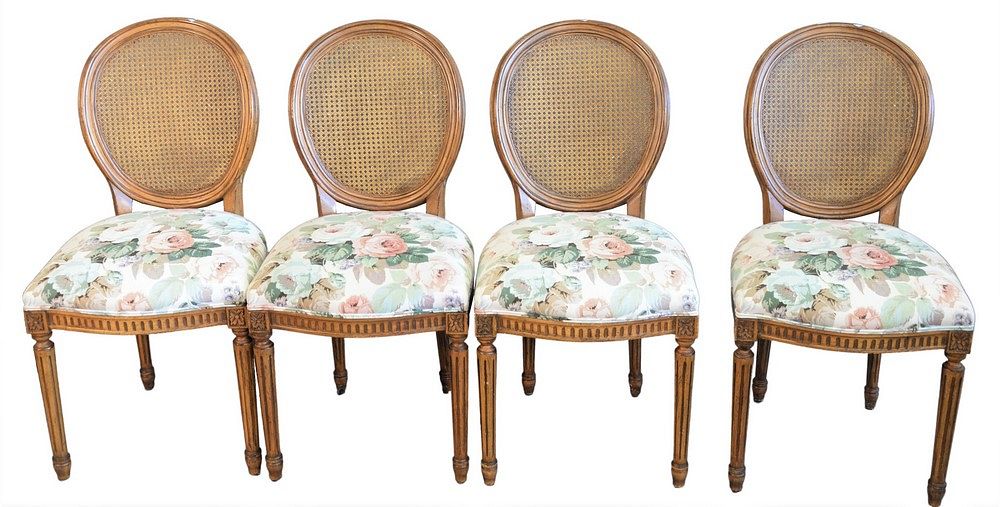 Appraisal: Set of French Style Side Chairs having caned backs height