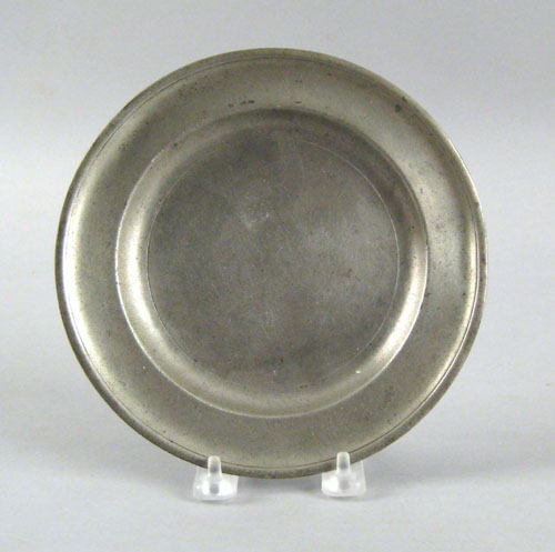 Appraisal: Philadelphia pewter plate early th c bearing the touch of