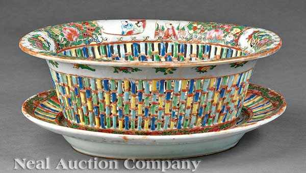 Appraisal: A Chinese Export Famille Rose Porcelain Basket and Underplate th