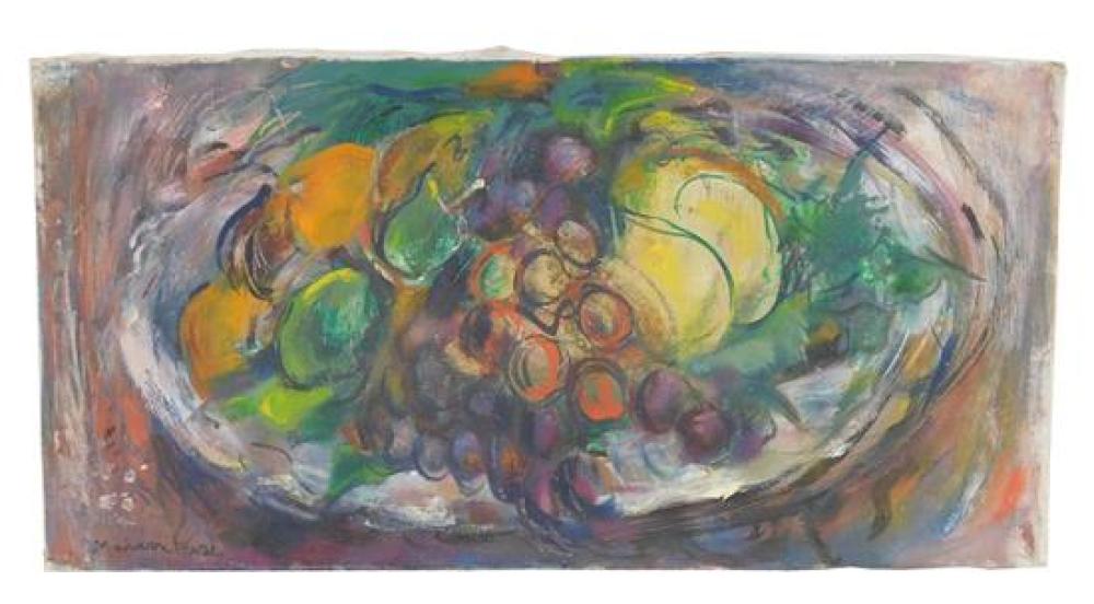 Appraisal: Marion Huse American - Fruit Platter Still Life oil on