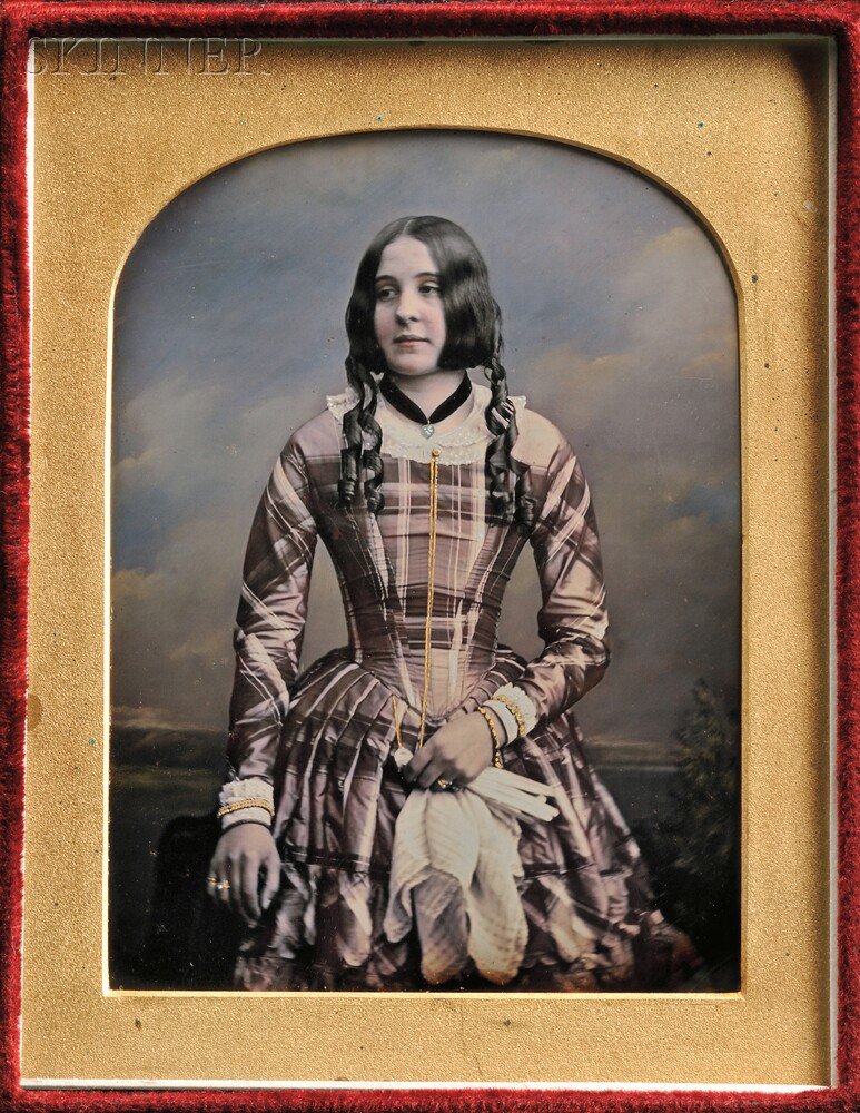 Appraisal: William Edward Kilburn British - Hand-tinted Quarter-plate Daguerreotype of a