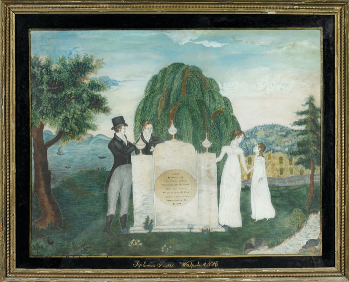 Appraisal: MEMORIAL WITH TWO MEN AND TWO WOMEN AT A TOMB