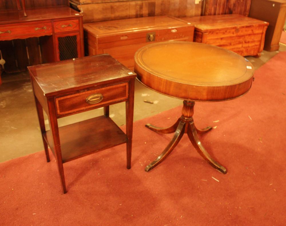 Appraisal: TWO FEDERAL STYLE MAHOGANY TABLES American mid- th century rectangular