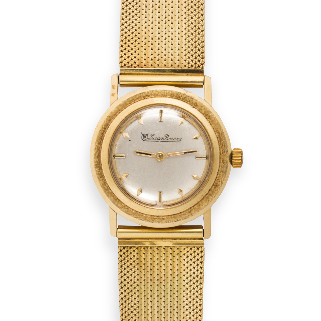 Appraisal: A FOURTEEN KARAT GOLD WATCH BRACELET LUCIEN PICCARD A fourteen