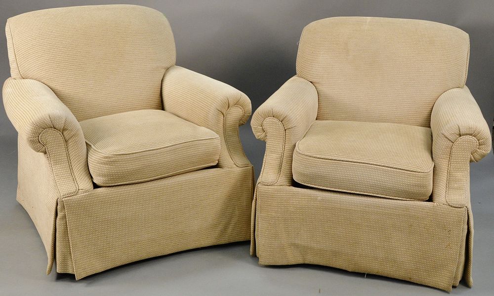 Appraisal: Pair of Kravet furniture upholstered chairs and ottomans some staining