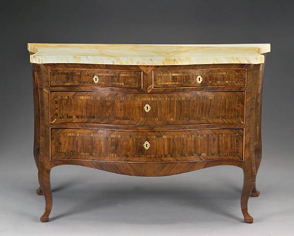 Appraisal: A fine Italian Rococo inlaid palisander commode Lucchese first half