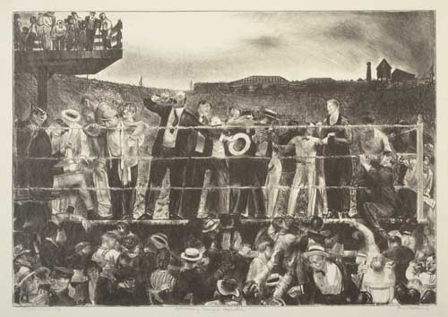 Appraisal: GEORGE BELLOWS Introducing Georges Carpentier Lithograph on thin cream wove