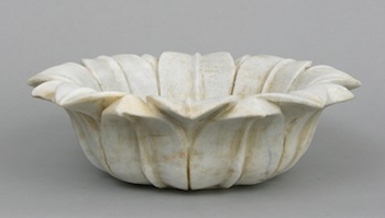 Appraisal: Carved Marble Lotus Bowl India ca th Century A beautiful