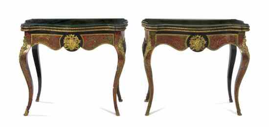 Appraisal: A Pair of Boulle Marquetry and Gilt Metal Mounted Games