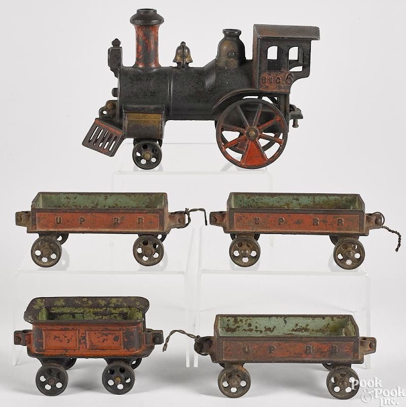 Appraisal: J E Stevens cast iron Big five-piece train set J