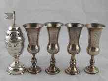 Appraisal: Four near identical kiddush cups oz two Birmingham two London