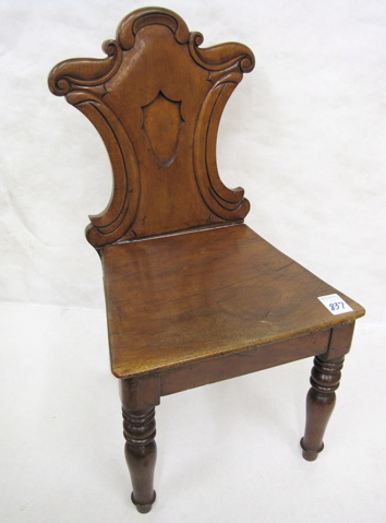 Appraisal: WILLIAM IV MAHOGANY HALL CHAIR English c - having a