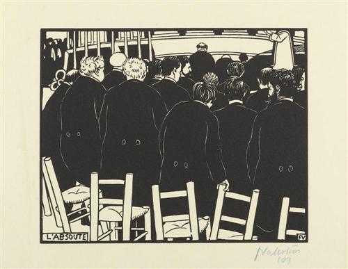 Appraisal: VALLOTTON FELIX L'absoute Wood cut Signed and dated lower right