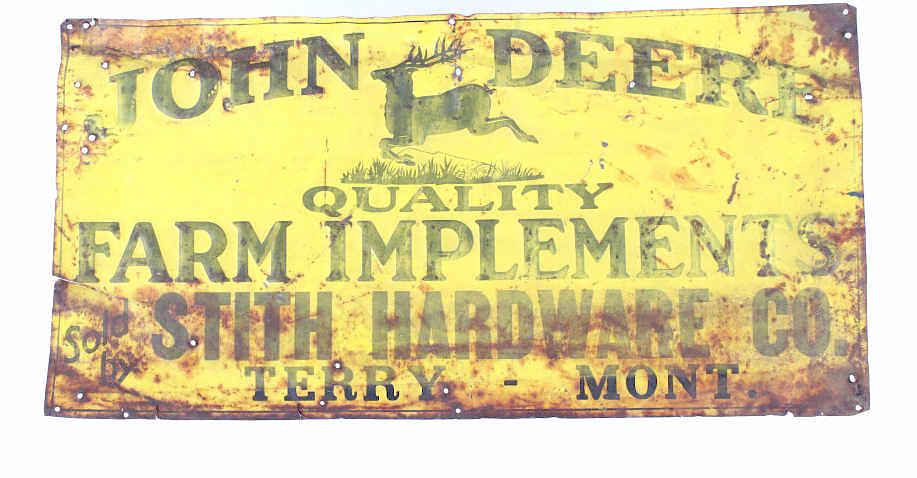 Appraisal: Early John Deere Farm Implements Sign Terry MT For your