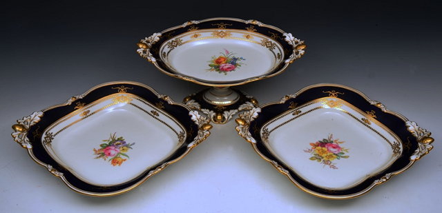 Appraisal: A ROYAL CROWN DERBY DESSERT SERVICE each piece painted central