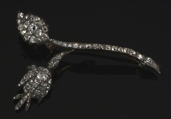 Appraisal: A Georgian diamond spray brooch circa the bud and leaf