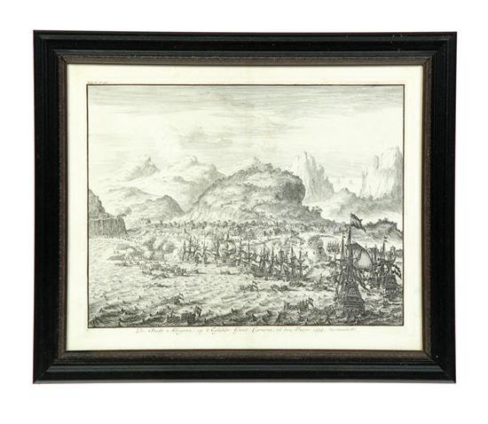 Appraisal: PRINT OF NAVAL BATTLE DUTCH TH CENTURY ''De Stadt Allegona