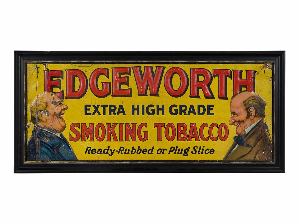 Appraisal: An Edgeworth Tobacco Pressed and Painted Metal Advertising Sign An