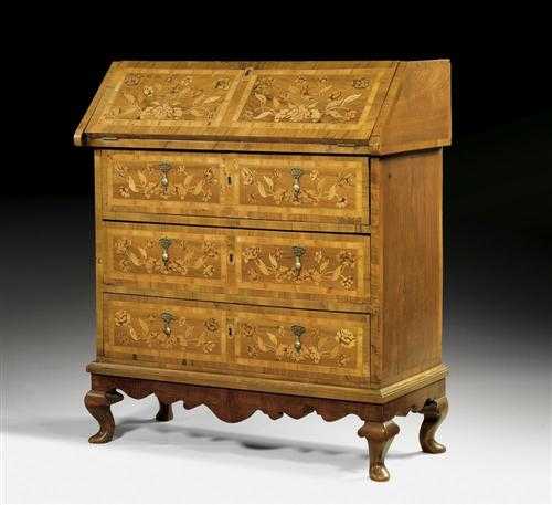 Appraisal: SMALL BUREAU CABINET Late Baroque The Netherlands th century Walnut