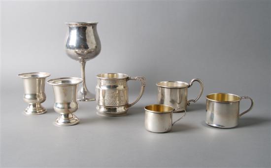 Appraisal: A Group of Sterling Silver Cups Height of tallest inches