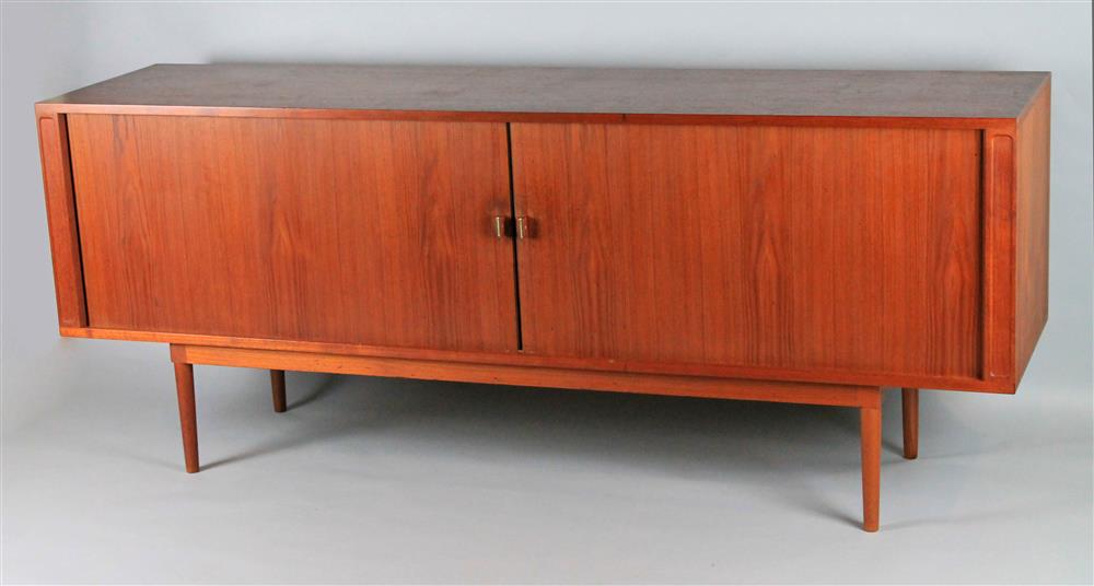 Appraisal: DANISH MODERN TEAK CREDENZA on footed base with finished back