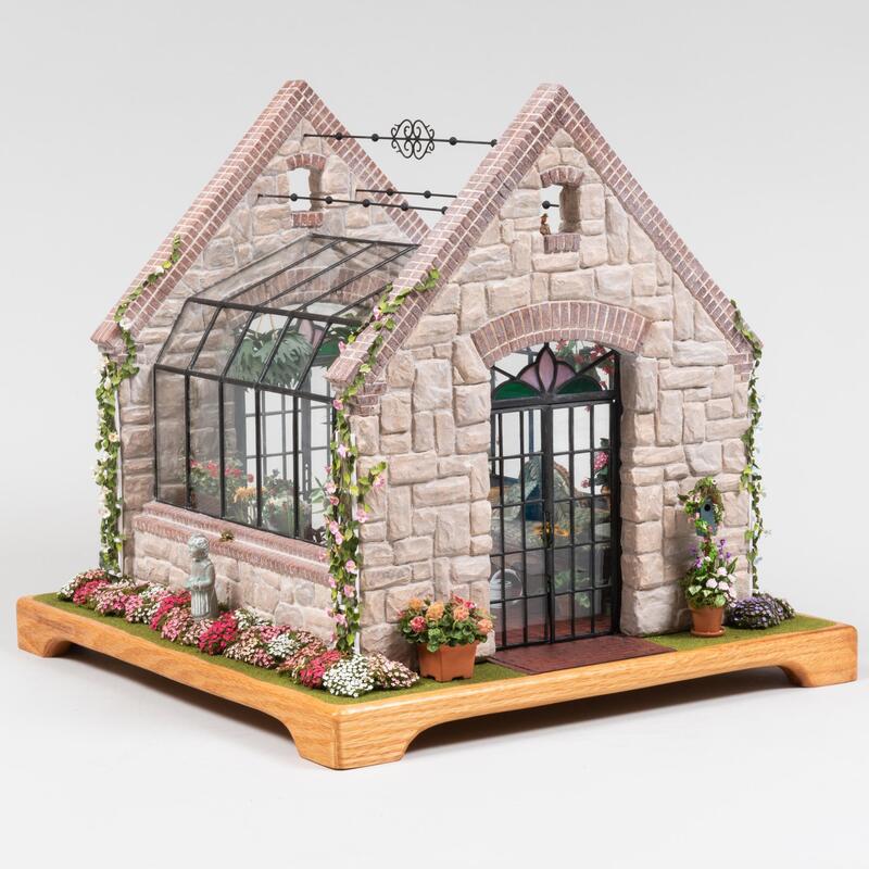 Appraisal: Lady Jane Linda Young Miniature Roombox of an English Garden