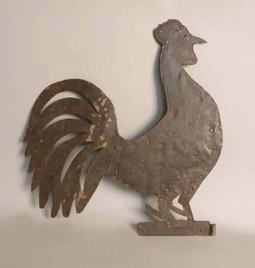 Appraisal: Sheet iron rooster weathervane h