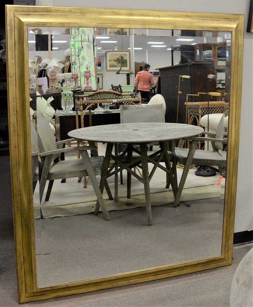 Appraisal: Large Rectangle Contemporary Gold Framed Mirror having beveled glass mirror