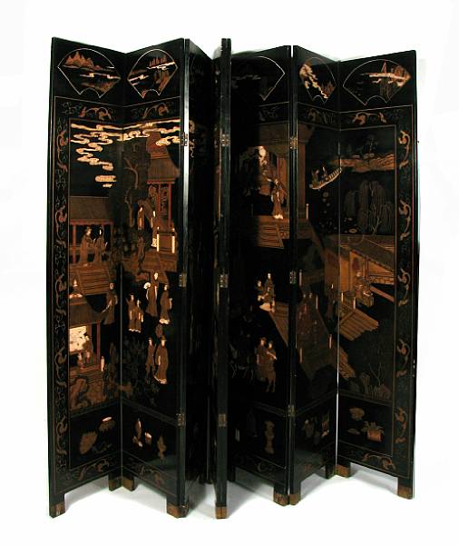 Appraisal: A Chinese eight panel coromandel screen height ft in overall