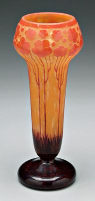 Appraisal: Schneider art glass vase acid cut back with trees and