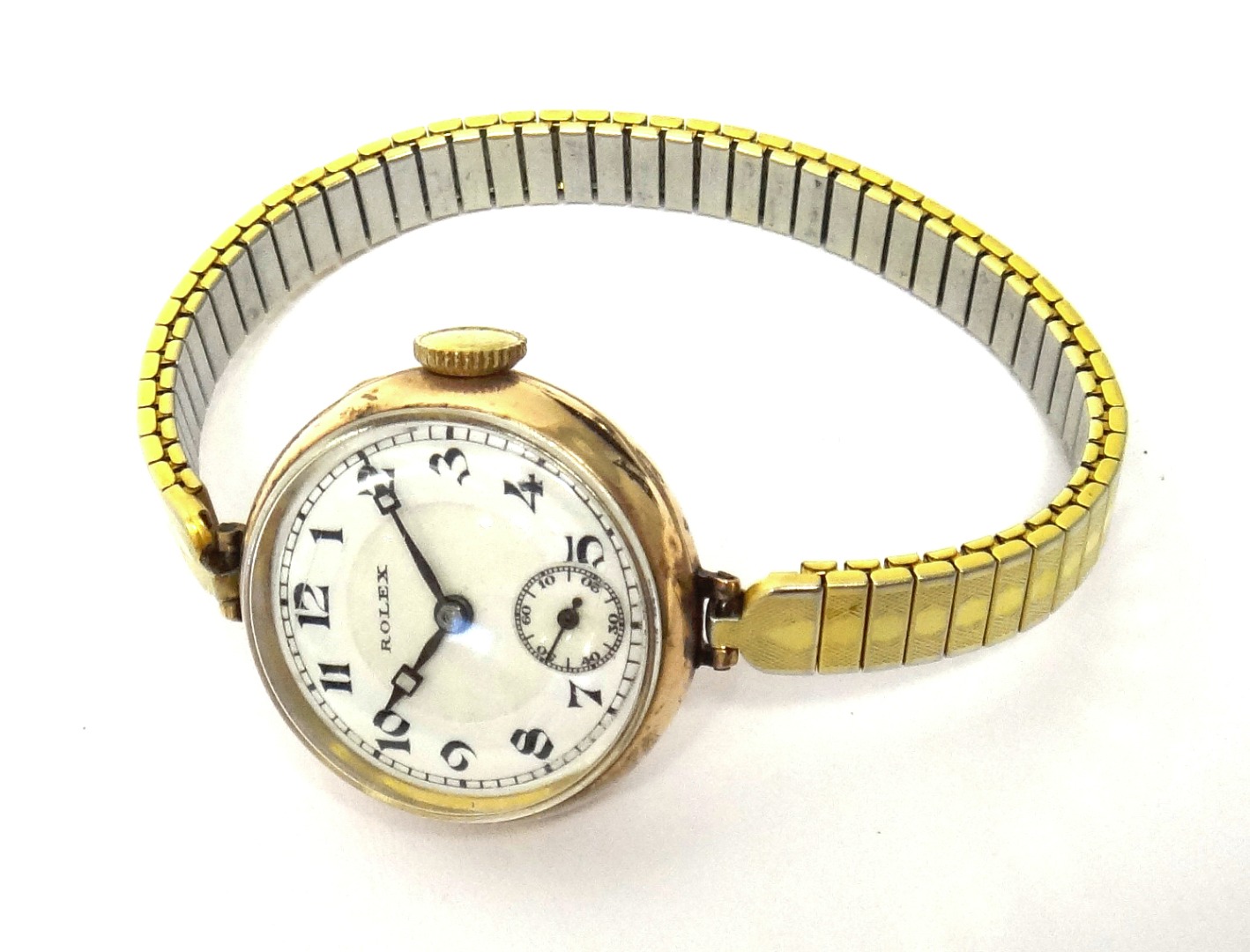 Appraisal: A ladies ct gold circular cased Rolex wristwatch the jewelled