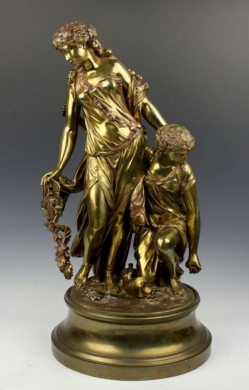 Appraisal: C after Claude Michel Clodion Bronze Bacchantes MANUFACTURE FRANCE SCULPTOR