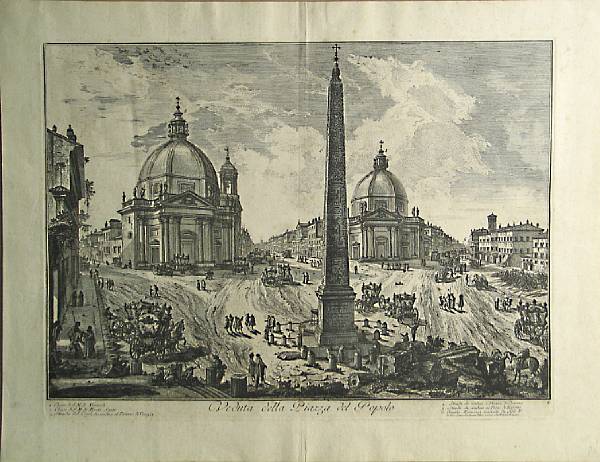 Appraisal: Giovanni Battista Piranesi Italian - Veduta della Piazza del Popolo