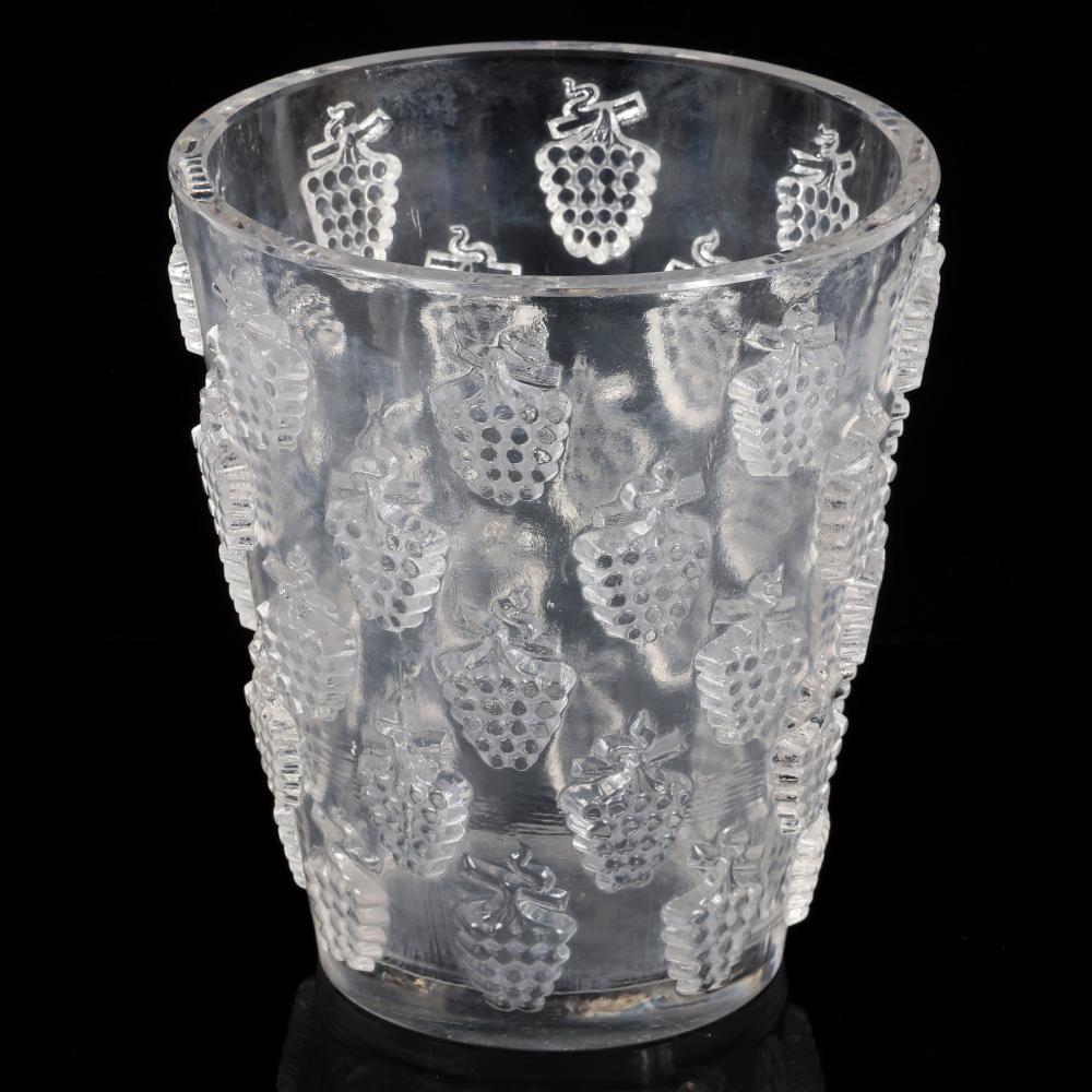 Appraisal: GLASS VASE IN THE STYLE OF LALIQUE 'MALAGA' VASE WITH