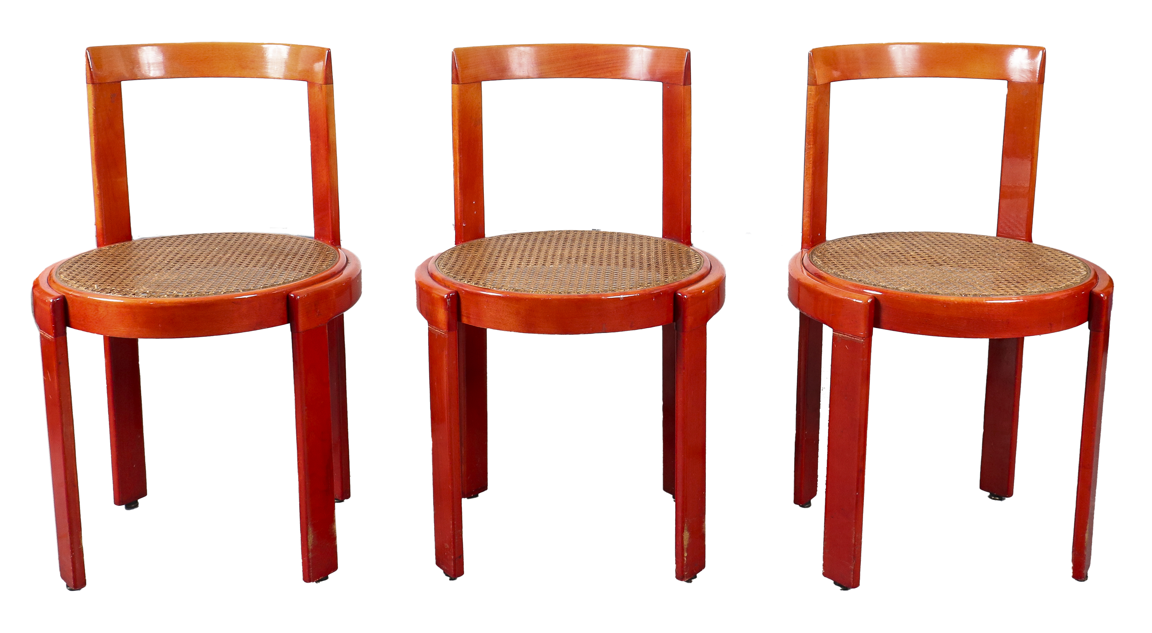 Appraisal: ITALIAN MID-CENTURY MODERN CANED SEAT CHAIRS Italian Mid-Century Modern set