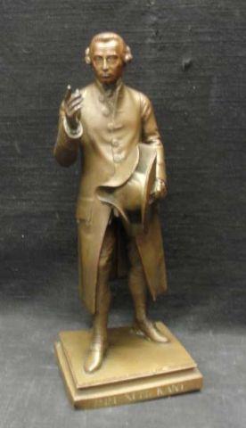 Appraisal: RAUCH CD th C Bronze Sculpture of Kant Inscribed Immanuel