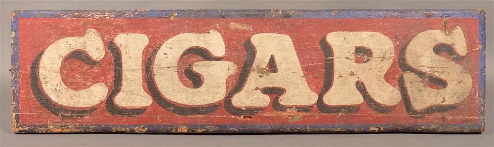 Appraisal: Antique Painted Wood Cigar Trade Sign Antique Painted Wood Cigar