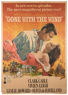 Appraisal: Gone with the Wind MGM R- Poster x Classic romantic