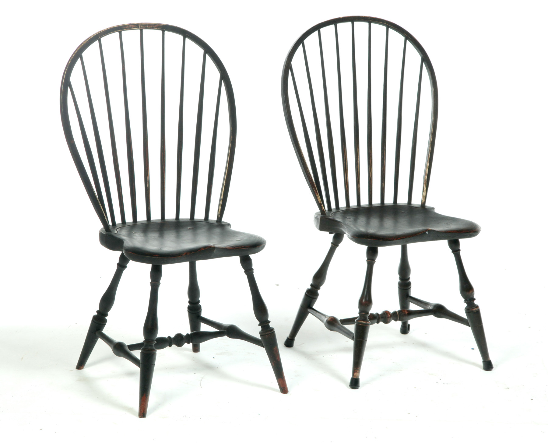 Appraisal: SET OF FIVE BOWBACK WINDSOR SIDE CHAIRS Marked for James