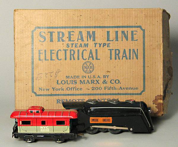 Appraisal: Marx boxed electric trains Lot features a Black Vanderbilt tender