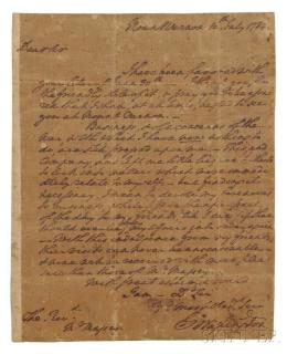 Appraisal: Washington George - Autograph Letter Signed Mount Vernon July Single