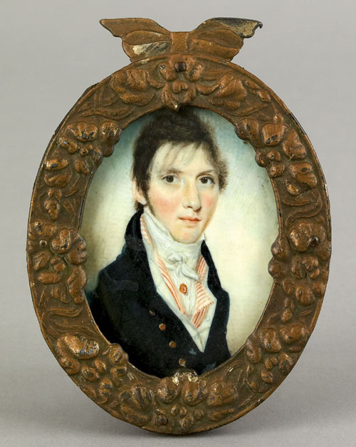 Appraisal: William M S Doyle American - oval miniature portrait on