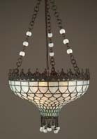 Appraisal: TIFFANY MOORISH CHANDELIER Lovely Tiffany chandelier is comprised of heavily