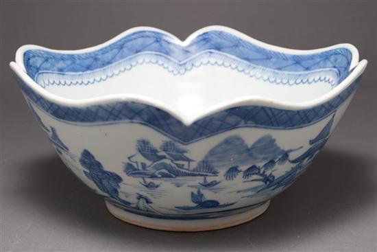 Appraisal: Chinese Export Canton porcelain cut corner bowl circa in H