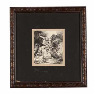 Appraisal: after Rembrandt van Rijn Dutch etching with drypoint likely th