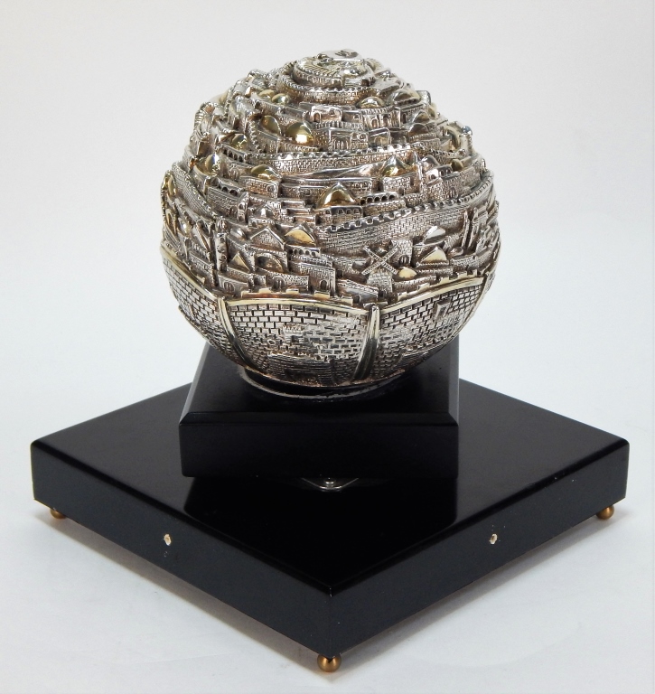 Appraisal: ZADOK BEN DAVID STERLING JERUSALEM SCULPTURE Israel b Spherical sculpture