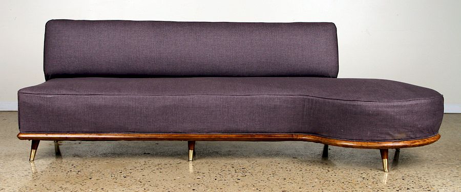 Appraisal: VLADIMIR KAGAN STYLE CURVED SOFA CIRCA A Vladimir Kagan style